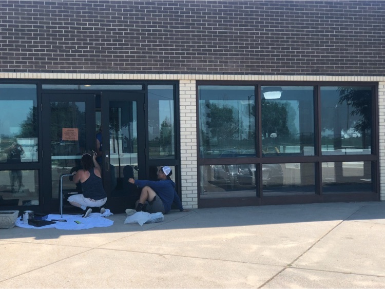 Painting the doors.